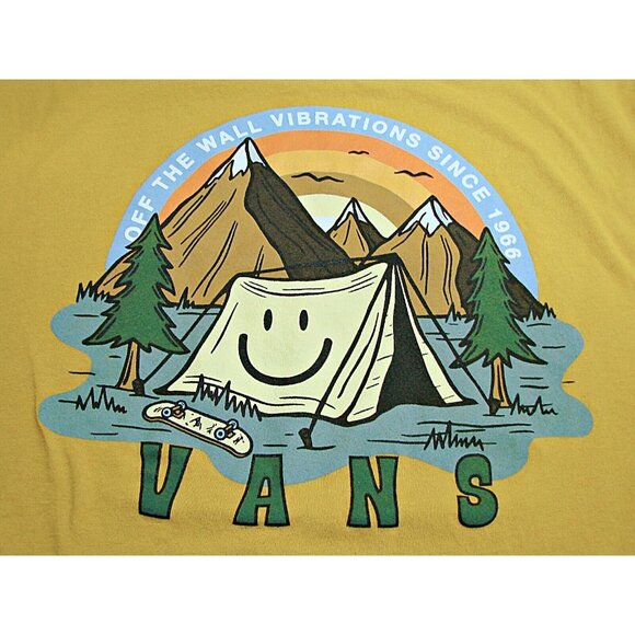 Vans Off the Wall Vibrations XL T-Shirt Classic Fit Yellow Large Graphic Skater - Picture 7 of 8
